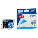 （まとめ） エプソン EPSON インクカートリッジ シアン ICC37 1個 【×4セット】