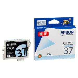 （まとめ） エプソン EPSON インクカートリッジ ライトシアン ICLC37 1個 【×4セット】 - 拡大画像