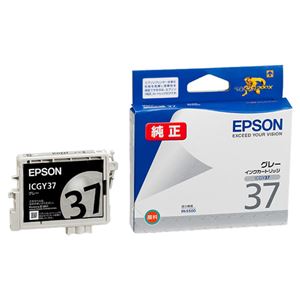 （まとめ） エプソン EPSON インクカートリッジ グレー ICGY37 1個 【×4セット】 - 拡大画像