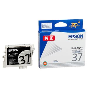 （まとめ） エプソン EPSON インクカートリッジ ライトグレー ICLGY37 1個 【×4セット】 - 拡大画像