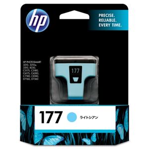 （まとめ） HP177 インクカートリッジ ライトシアン C8774HJ 1個 【×3セット】 - 拡大画像