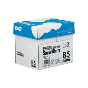 （まとめ） TANOSEE PPC用紙 SNOW WHITE B5 1箱（2500枚：500枚×5冊） 【×10セット】 - 拡大画像