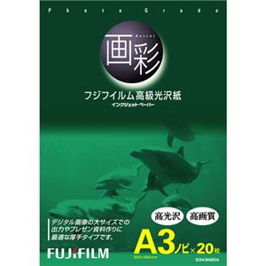 （まとめ） 富士フィルム FUJI 画彩 高級光沢紙 A3ノビ G3A3N20A 1冊（20枚） 【×2セット】 - 拡大画像