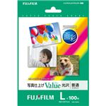 （まとめ） 富士フィルム FUJI 画彩 写真仕上げValue 光沢 L判 WPL100VA 1冊（100枚） 【×5セット】