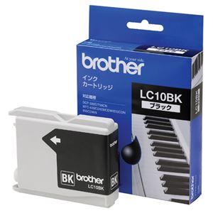（まとめ） ブラザー BROTHER インクカートリッジ 黒 LC10BK 1個 【×3セット】 - 拡大画像