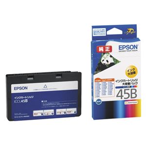 （まとめ） エプソン EPSON インクカートリッジ カラー（4色一体型） 大容量タイプ ICCL45B 1個 【×3セット】 - 拡大画像