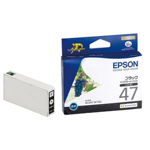 （まとめ） エプソン EPSON インクカートリッジ ブラック ICBK47 1個 【×4セット】 - 拡大画像