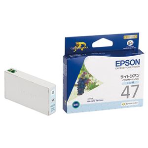 （まとめ） エプソン EPSON インクカートリッジ ライトシアン ICLC47 1個 【×4セット】 - 拡大画像