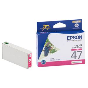 （まとめ） エプソン EPSON インクカートリッジ マゼンタ ICM47 1個 【×4セット】 - 拡大画像