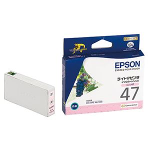 （まとめ） エプソン EPSON インクカートリッジ ライトマゼンタ ICLM47 1個 【×4セット】 - 拡大画像