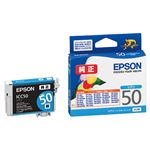 （まとめ） エプソン EPSON インクカートリッジ シアン ICC50 1個 【×4セット】