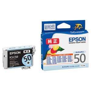 （まとめ） エプソン EPSON インクカートリッジ ライトシアン ICLC50 1個 【×4セット】 - 拡大画像
