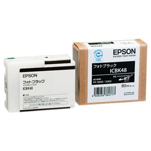 （まとめ） エプソン EPSON PX-P／K3インクカートリッジ フォトブラック 80ml ICBK48 1個 【×6セット】 - 拡大画像