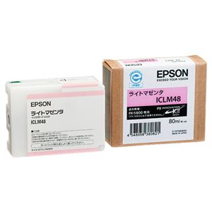 （まとめ） エプソン EPSON PX-P／K3インクカートリッジ ライトマゼンタ 80ml ICLM48 1個 【×6セット】 - 拡大画像