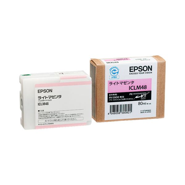 （まとめ） エプソン EPSON PX-P／K3インクカートリッジ ライトマゼンタ 80ml ICLM48 1個 (×6セット) b04