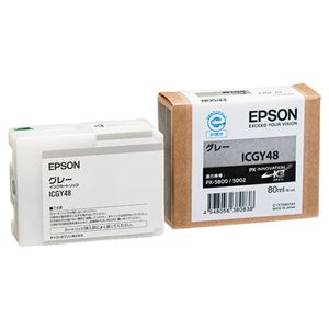（まとめ） エプソン EPSON PX-P／K3インクカートリッジ グレー 80ml ICGY48 1個 【×6セット】 - 拡大画像