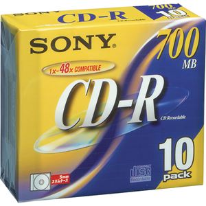 （まとめ） ソニー データ用CD-R 700MB 48倍速 ブランドシルバー 5mmスリムケース 10CDQ80DNS 1パック（10枚） 【×5セット】 - 拡大画像