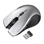 （まとめ） サンワサプライ 超小型レシーバーワイヤレスブルーLEDマウス シルバー MA-NANOH9S 1個 【×2セット】