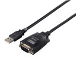 （まとめ） バッファロー USBシリアル変換ケーブル （A）オス-（D-Sub9pin）オス ブラックスケルトン 1m BSUSRC0610BS 1本 【×2セット】