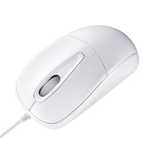 （まとめ） サンワサプライ 静音マウス 光学式 USB有線 ホワイト MA-122HW 1個 【×6セット】 - 拡大画像