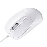 （まとめ） サンワサプライ 静音マウス 光学式 USB有線 ホワイト MA-122HW 1個 【×6セット】