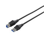 （まとめ） バッファロー ユニバーサルコネクター USB3.0 スリムケーブル （A）オス-（B）オス ブラック 2m BSUABSU320BK 1本 【×4セット】