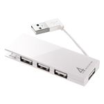 （まとめ） サンワサプライ ケーブル収納 USB2.0ハブ 4ポート ホワイト USB-HMB406W 1個 【×4セット】