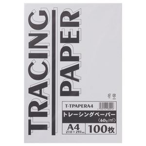 （まとめ） TANOSEE トレーシングペーパー60g A4 1パック（100枚） 【×5セット】 - 拡大画像