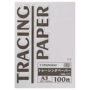 （まとめ） TANOSEE トレーシングペーパー60g A3 1パック（100枚） 【×5セット】 - 拡大画像