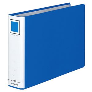 （まとめ） コクヨ チューブファイル（エコ） 片開き A4ヨコ 500枚収容 背幅65mm 青 フ-E655B 1冊 【×5セット】 - 拡大画像