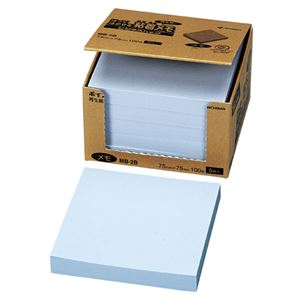 （まとめ） ニチバン ポイントメモ 再生紙 ビジネスパック 75×75mm ブルー MB-2B 1パック（5冊） 【×5セット】 - 拡大画像