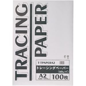 （まとめ） TANOSEE トレーシングペーパー60g A2 1パック（100枚） 【×5セット】 - 拡大画像