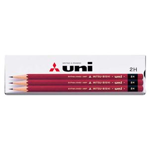（まとめ） 三菱鉛筆 鉛筆 ユニ紙箱 2H UK2H 1ダース（12本） 【×5セット】 - 拡大画像