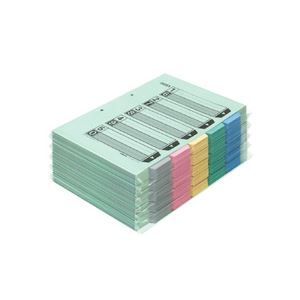 コクヨ カラー仕切カード(ファイル用・5山見出し) A4タテ 2穴 5色+扉紙 シキ-140 1パック(100組) - 拡大画像