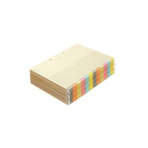 コクヨ カラー仕切カード(ファイル用・12山見出し) A4タテ 2穴 6色+扉紙 シキ-150 1パック(30組) - 拡大画像