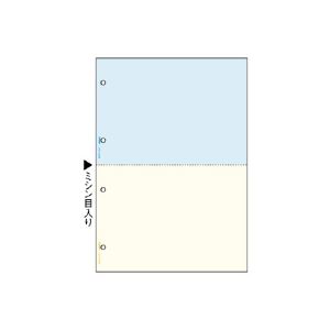 ヒサゴ マルチプリンター帳票(FSC森林認証紙) A4 カラー 2面(ブルー/クリーム) 4穴 FSC2011Z 1箱(1200枚) - 拡大画像