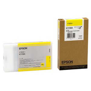 （まとめ） エプソン EPSON PX-P／K3インクカートリッジ イエロー 110ml ICY38A 1個 【×6セット】 - 拡大画像