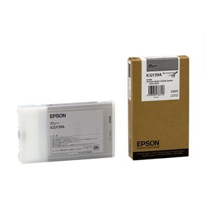 （まとめ） エプソン EPSON PX-P／K3インクカートリッジ グレー 220ml ICGY39A 1個 【×3セット】 - 拡大画像