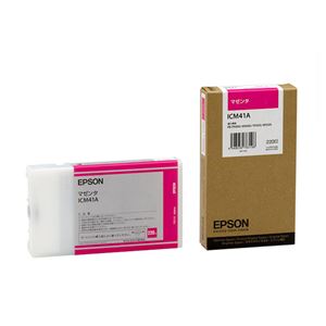 （まとめ） エプソン EPSON PX-Pインクカートリッジ マゼンタ 220ml ICM41A 1個 【×3セット】 - 拡大画像