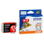 （まとめ） エプソン EPSON インクカートリッジ オレンジ ICOR53 1個 【×4セット】