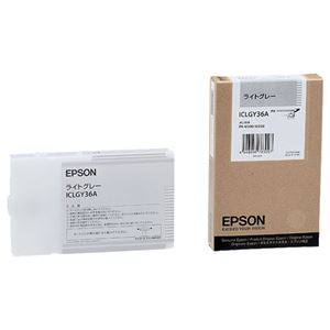 （まとめ） エプソン EPSON PX-P／K3インクカートリッジ ライトグレー 110ml ICLGY36A 1個 【×6セット】 - 拡大画像