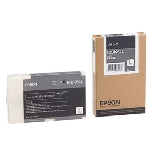 （まとめ） エプソン EPSON インクカートリッジ ブラック Lサイズ ICBK54L 1個 【×3セット】 - 拡大画像