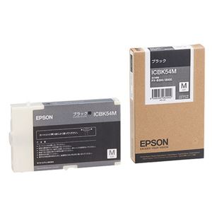 （まとめ） エプソン EPSON インクカートリッジ ブラック Mサイズ ICBK54M 1個 【×3セット】