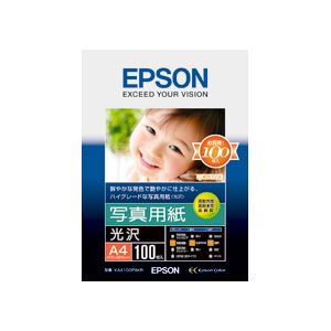 エプソン EPSON 写真用紙＜光沢＞ A4 KA4100PSKR 1冊(100枚) - 拡大画像