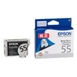 （まとめ） エプソン EPSON インクカートリッジ ライトグレー ICLGY55 1個 【×4セット】