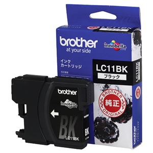 （まとめ） ブラザー BROTHER インクカートリッジ 黒 LC11BK 1個 【×4セット】 - 拡大画像