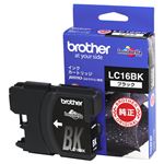 （まとめ） ブラザー BROTHER インクカートリッジ 黒 大容量 LC16BK 1個 【×3セット】