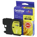 （まとめ） ブラザー BROTHER インクカートリッジ イエロー 大容量 LC16Y 1個 【×3セット】