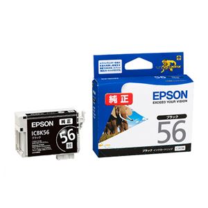 （まとめ） エプソン EPSON インクカートリッジ ブラック ICBK56 1個 【×3セット】 - 拡大画像
