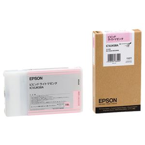 （まとめ） エプソン EPSON PX-P／K3インクカートリッジ ビビッドライトマゼンタ 110ml ICVLM38A 1個 【×6セット】 - 拡大画像